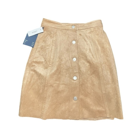 Wilfred Free NWT 00 Suede Mini Skirt Tan Fall Buttons Skirts Bottoms Aritzia XXS - Picture 5 of 10